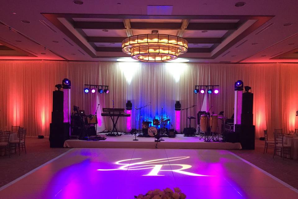 Wedding monogram uplighting