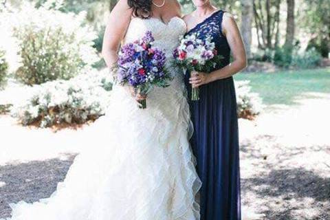 Bride with bridesmaid