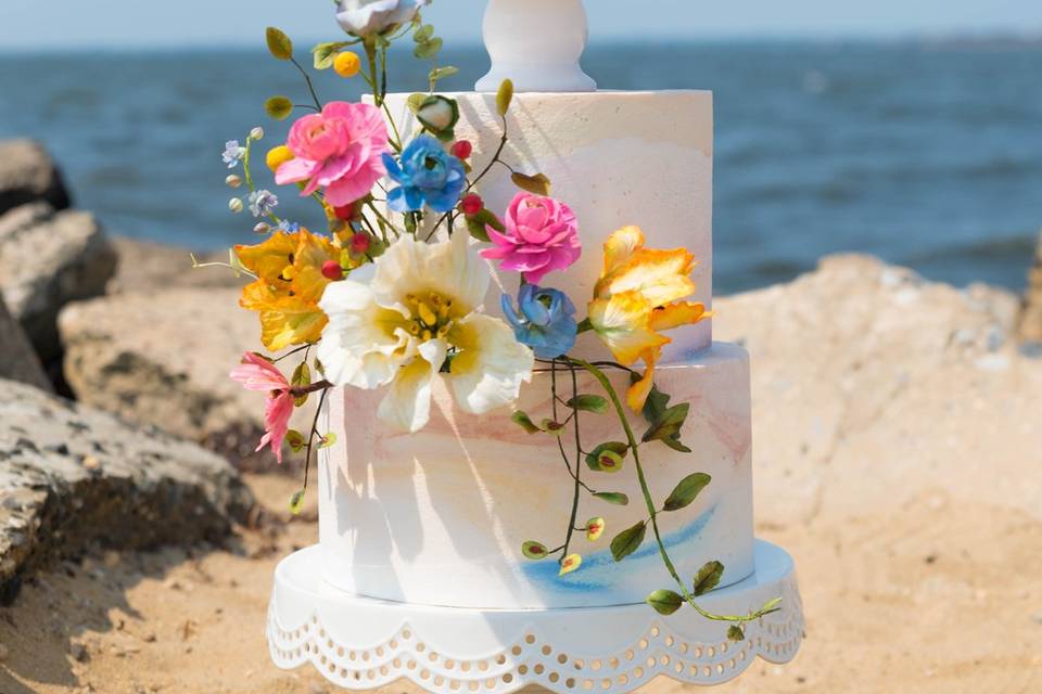 Sugar Flower Wedding Cake