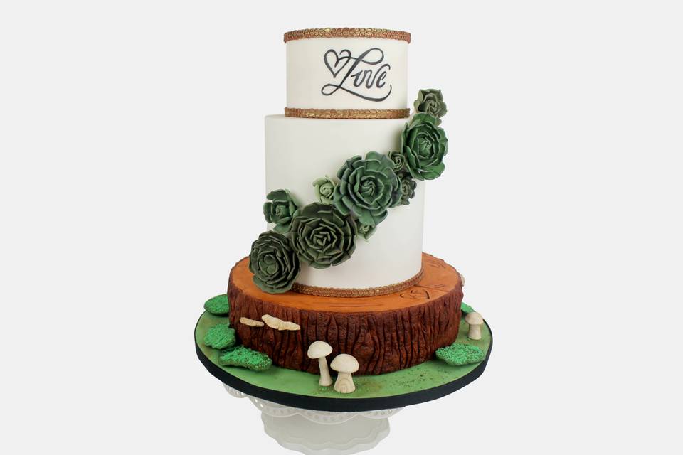 Succulent wedding cake