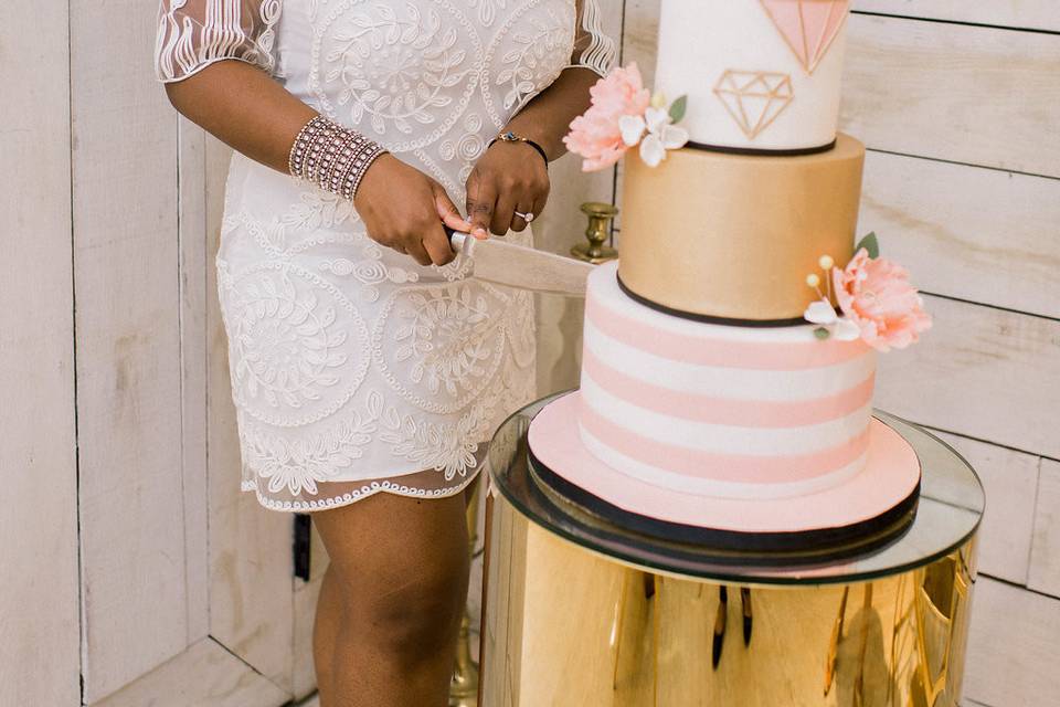 Bride and the cake