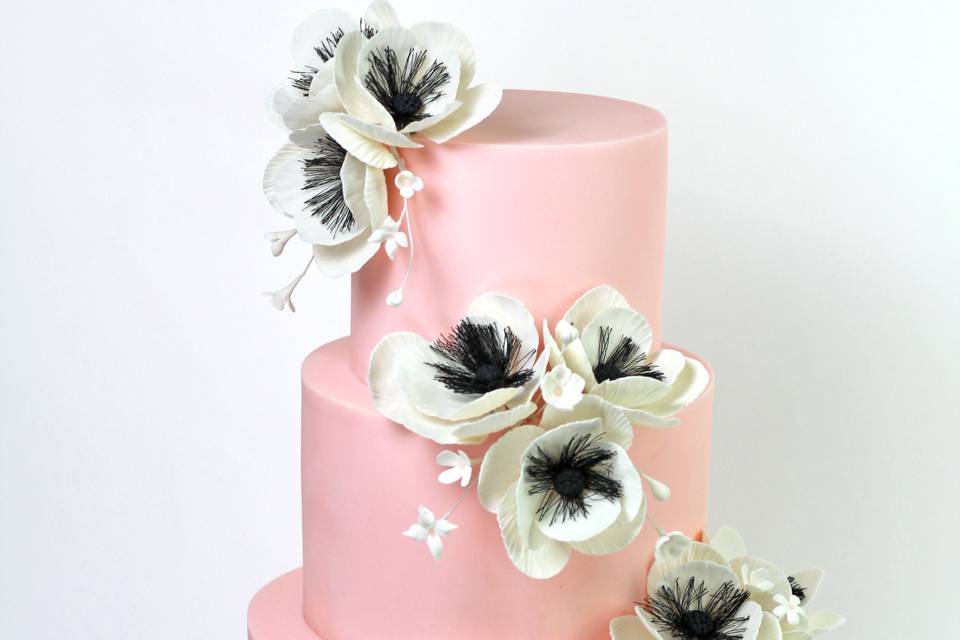 Pink wedding cake