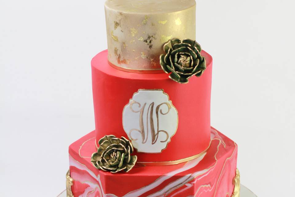 Marbled wedding cake