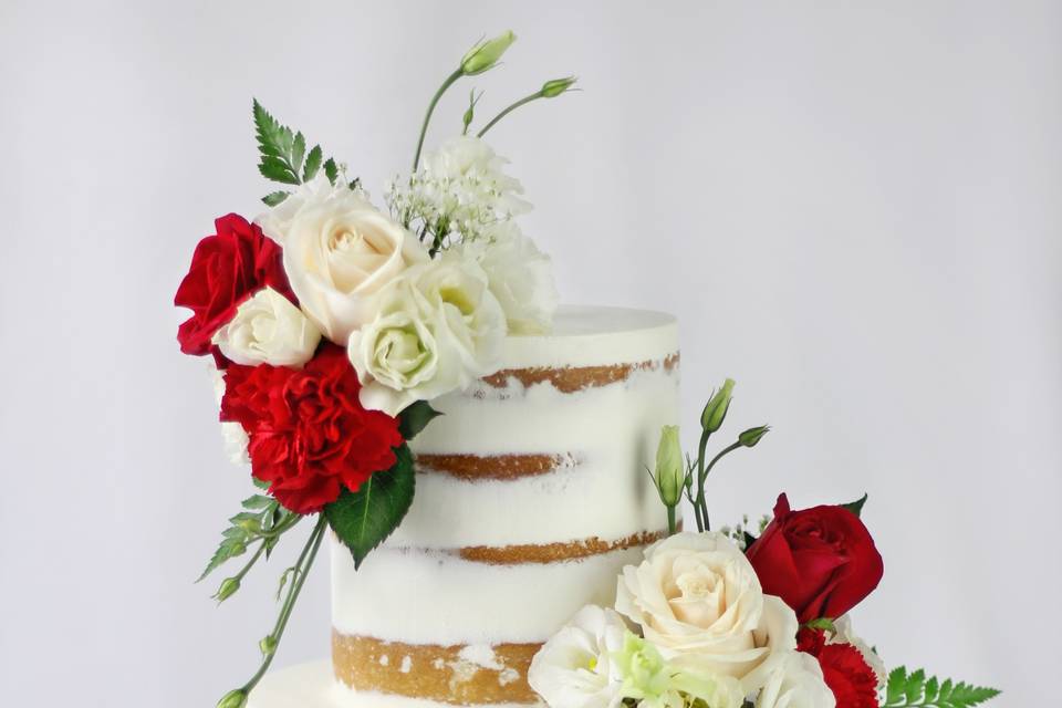 Semi-naked wedding cake