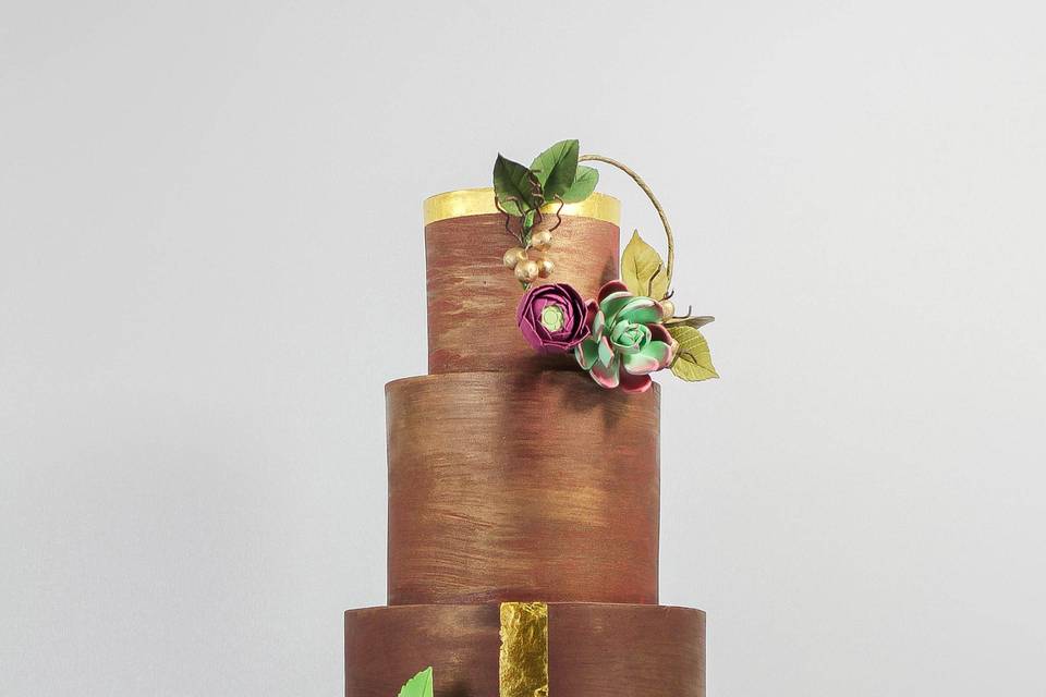 Bronze Sunset Wedding Cake
