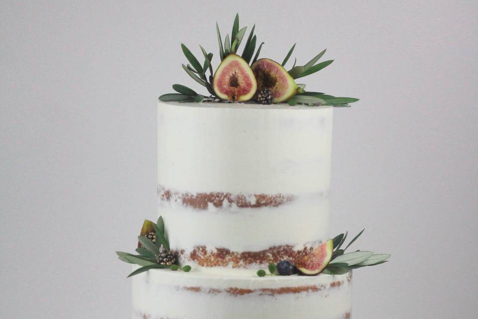 Semi-naked wedding cake