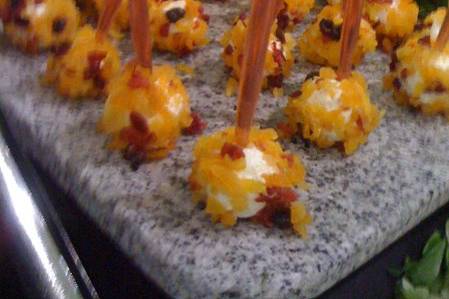 Goat Cheese with Tawny Port Skewer:Goat Cheese Rolled in Dried Apricot, Cranberry, and Cherries