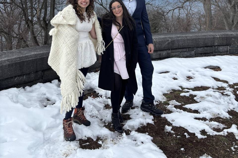Couple and officiant
