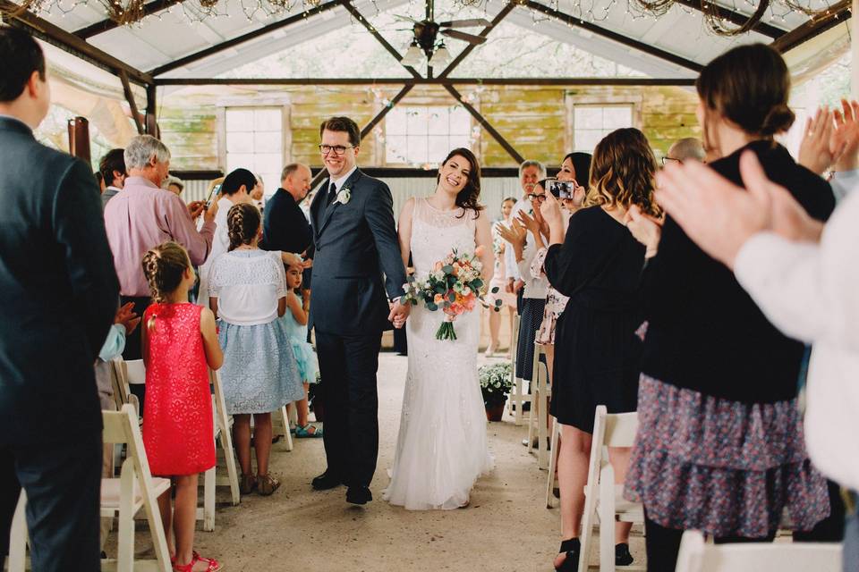 Couple with their guests