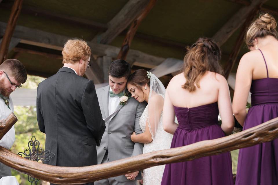 The bride and bridesmaids