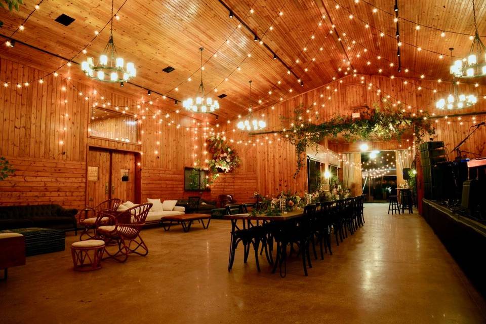 Barn Wedding String Lights