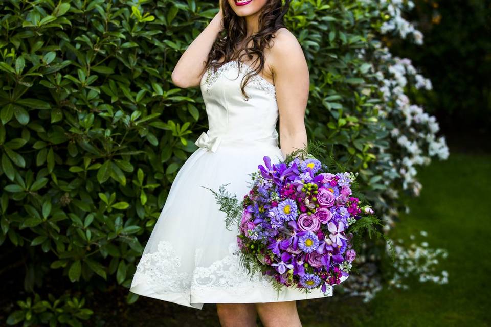 Bride in garden