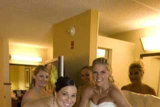 The bride with her bridesmaids