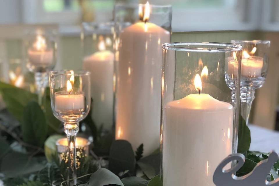Candles and greens