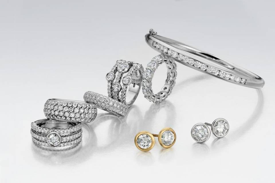 Diamond-studded jewelry