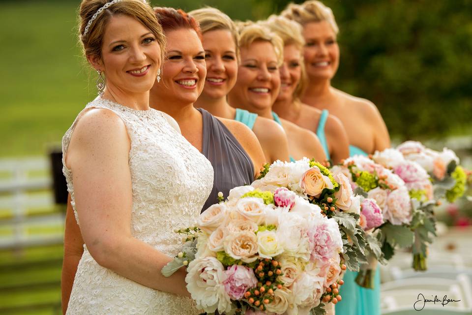 Her bridesmaids