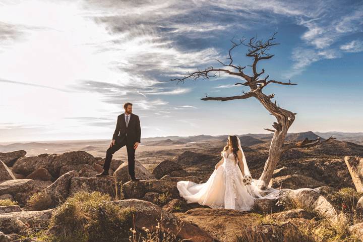 Bridal portraits on Mt. Scott