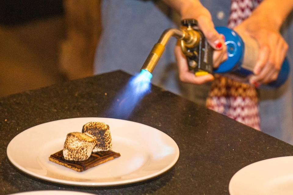 Rainy day? No problem, let's set up a s'more station indoors.