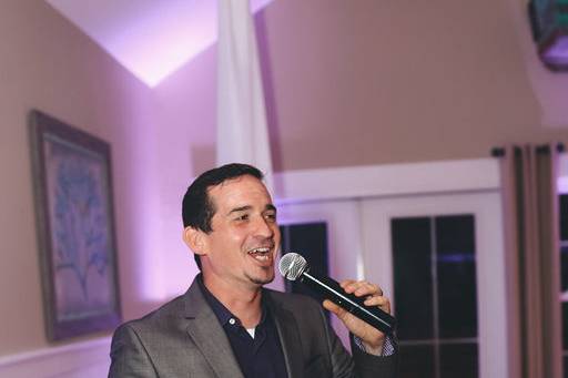 Dj casey working as the emcee |  photo: caroline jarvis photography