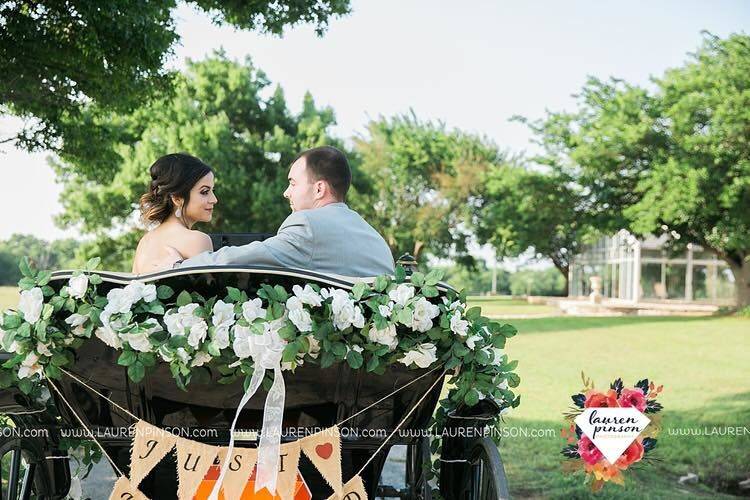 Newlyweds on bench