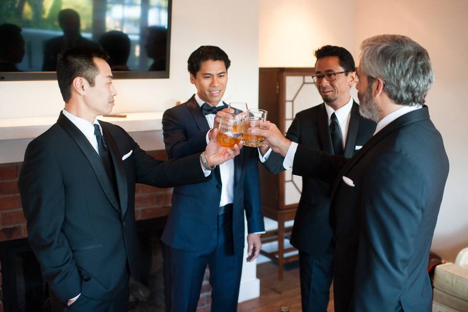 The groom with his groomsmen