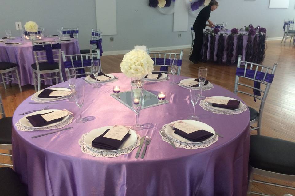 Purple tables