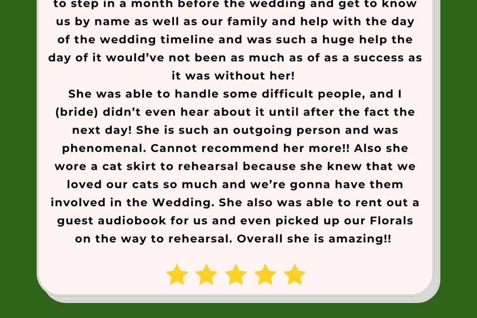 5 star review