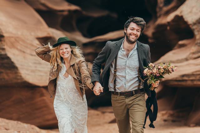 Arizona slot canyon elopement