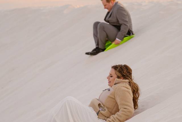 White Sands sledding