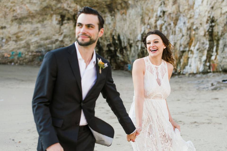 Santa Cruz, California beach elopement