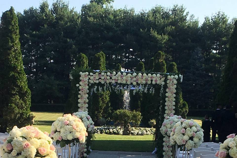 Ceremony aisle/gazebo/petals