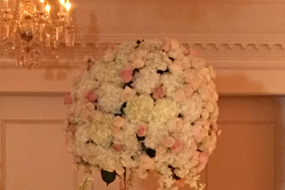 Towering floral centerpiece