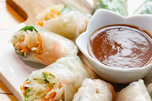 Fresh vegetable spring rolls