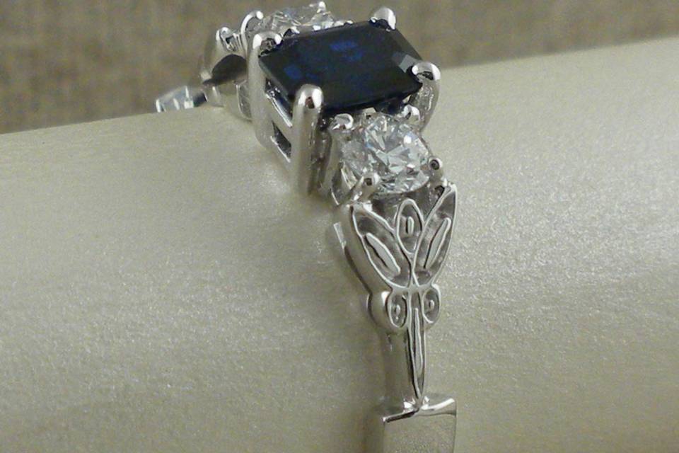 16 Sapphire Engagement Ring