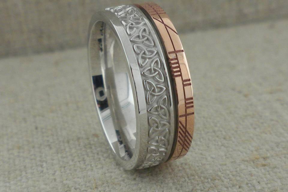 Ogham wedding ring