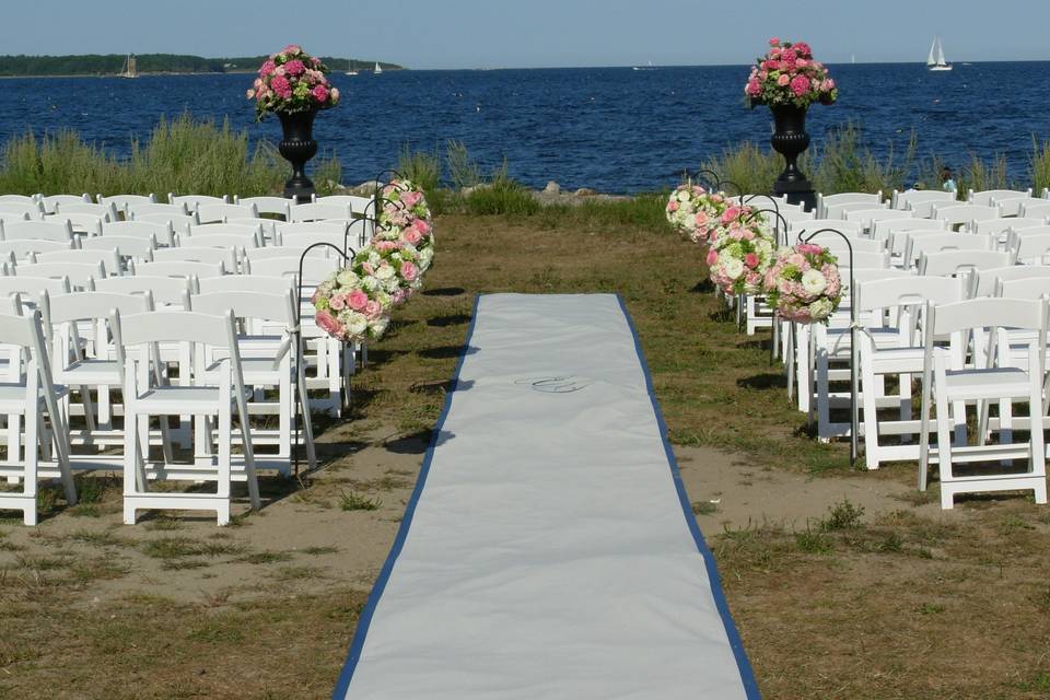 Outdoor wedding setup