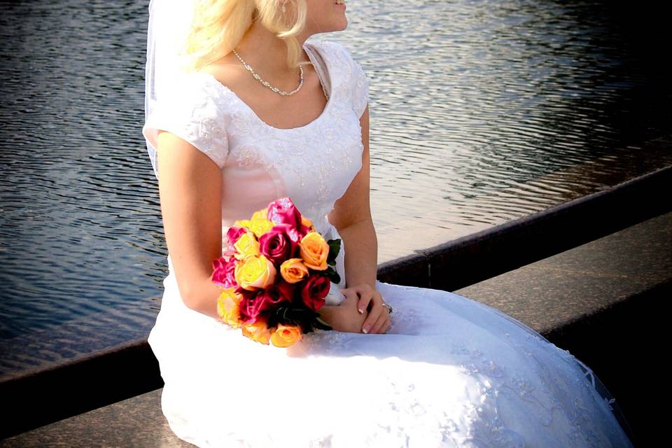 Bridal Profile with moving waters