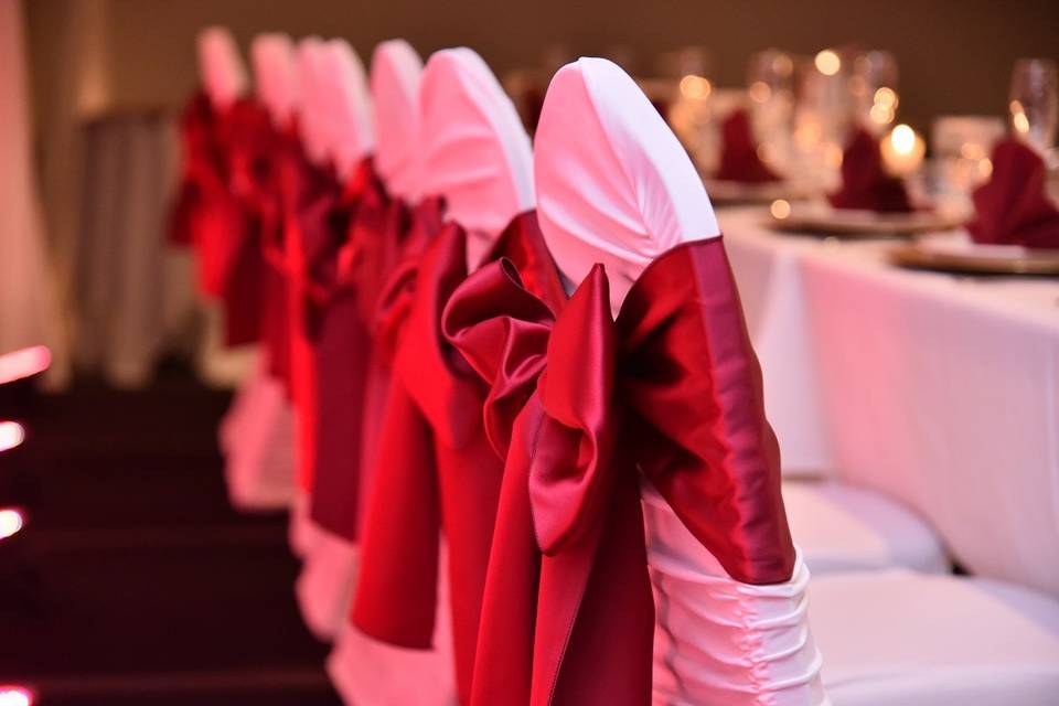 Rouched Chair Covers with Sash