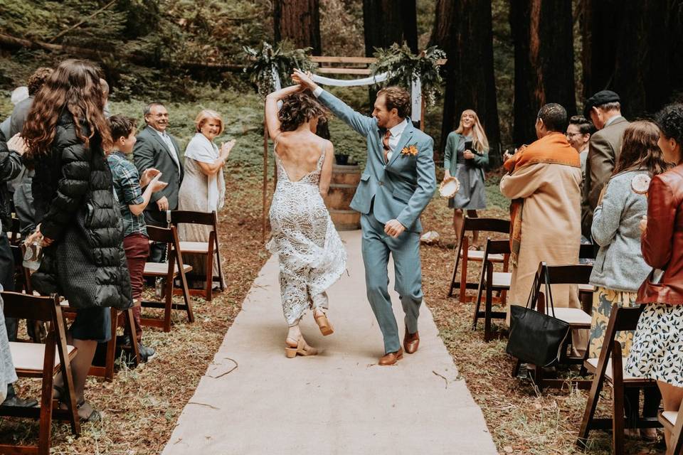 Dancing up the aisle