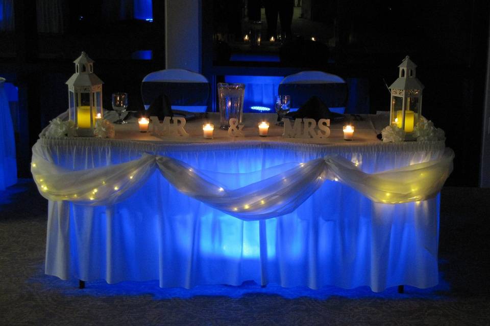 Uplighting under Head Table