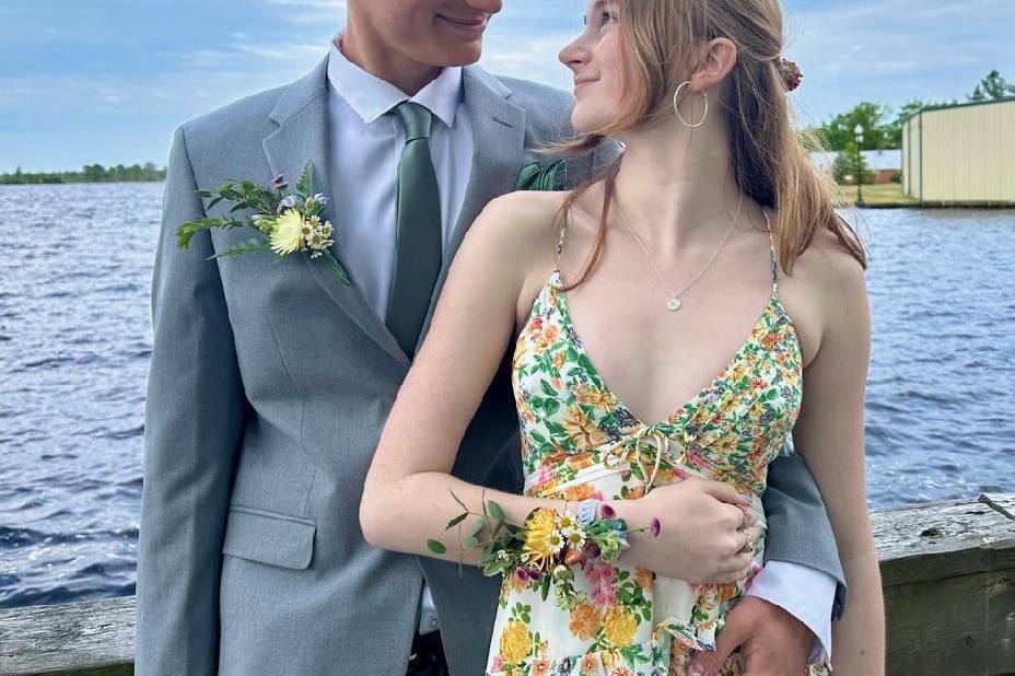 Corsage and boutonierre