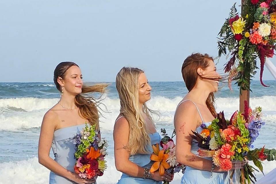 Beach wedding flowers