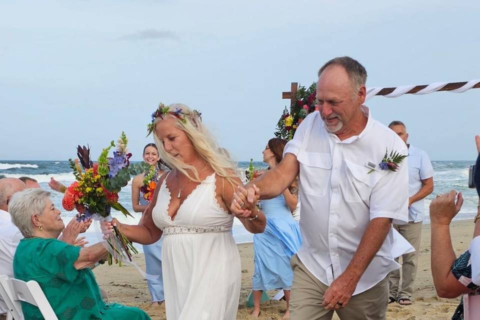 Beach wedding flowers