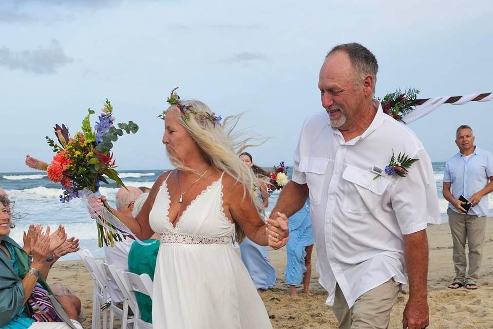 Beach wedding flowers