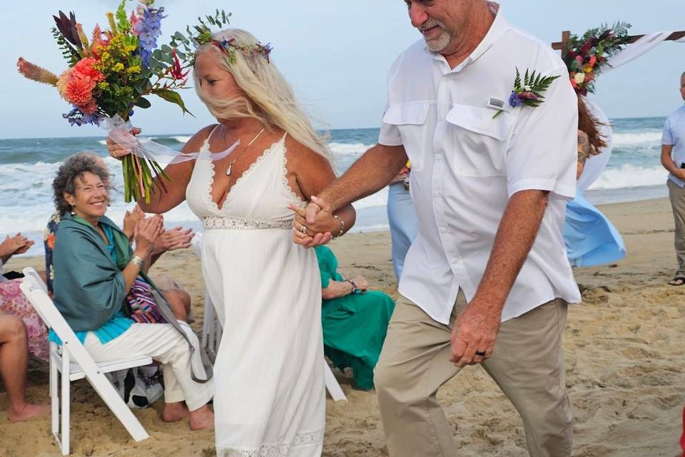 Beach wedding flowers