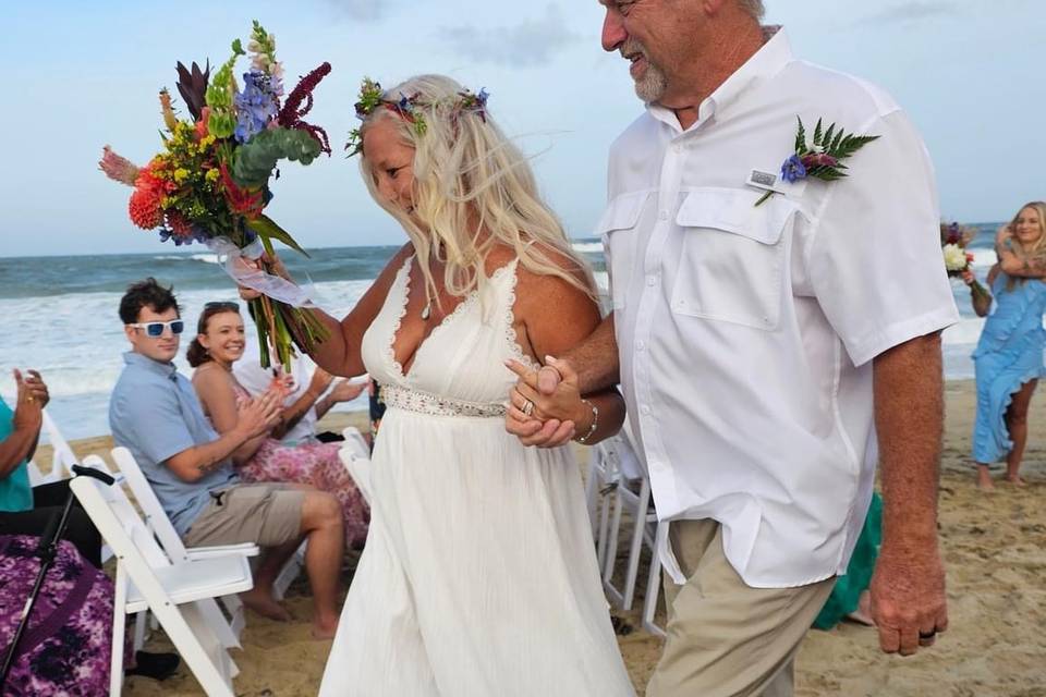 Beach wedding flowers