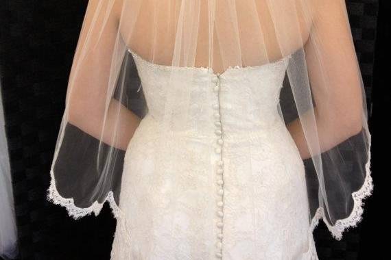 Short scalloped veil