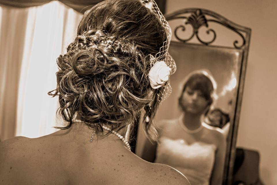 Updo on the bride
