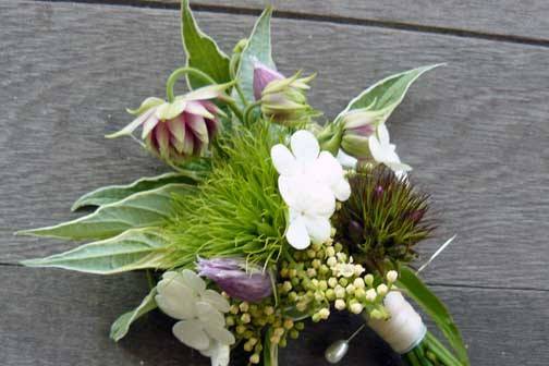 Boutonniere by Dan's Flower Farm, Sedgwick Maine