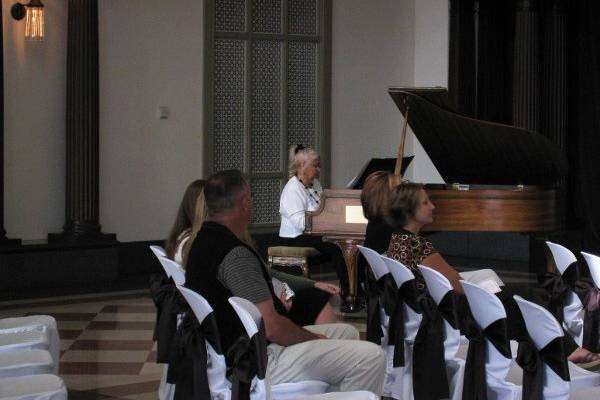 Phyllis Lynch on Grand Piano, Wedding at Indiana Historial Society, Indianapolis, IN